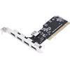 CERRXIAN Scheda di espansione PCI a USB 2.0 a 5 porte, scheda di espansione PCI USB per PC desktop, adattatore controller hub da PCI a USB 2.0