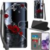 Haninsuze Cover per Samsung Galaxy S21 Plus Custodia Cover Pelle Libro Portafoglio con Porta Carte Magnetica Protezione Antiurto Cuoio Flip Case Custodia Cover per Samsung S21 Plus, farfalla rosa