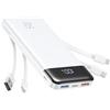 Charmast Power Bank con cavi integrati, 20000 mAh, ricarica rapida da 22,5 W, ricarica rapida, caricatore portatile USB C compatibile con iPhone serie 17/16/15/14, iPad, telefoni Android (bianco)