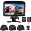 VSYSTO 4CH Dash cam per camion HD 1080P Schermo da 7,0'' Videocamera di backup del veicolo Vista laterale posteriore anteriore, con obiettivo per visione notturna a infrarossi GPS per semirimorchio