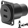 QIANRENON Adattatore doppio USB C 3.1 per montaggio a pannello, connettore di ricarica dati femmina a femmina da 10 Gbps, presa per montaggio a paratia per pannello D/XLR