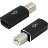 SopwMap 2 Pezzi Adattatore USB C Femmina a USB B Maschio, Connettore di Conversione Tipo C a USB B per Sincronizzazione Dati, Compatibile con Stampanti, MIDI, Pianoforti Elettrici, Plug & Play
