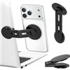 ALAFLY Supporto Magnetico per Laptop e Telefono Compatibile con iPhone con MagSafe, Supporto Laterale Regolabile a 180° su Doppio Asse Pieghevole per Tesla/Computer/Monitor per Tapis Roulant, Nero