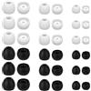 Notoke 36 tappi di ricambio in silicone, per auricolari, morbidi tappi per le orecchie, di ricambio in taglie S/M/L, adatti per la maggior parte delle cuffie con tempo libero (nero, bianco)