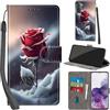 Haninsuze Cover per Samsung Galaxy S21 Plus Custodia Cover Pelle Libro Portafoglio con Porta Carte Magnetica Protezione Antiurto Cuoio Flip Case Custodia Cover per Samsung S21 Plus, Rose