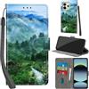 PHINIENLAND Cover per Xiaomi Redmi Note 14 4G PU Pelle Custodia Flip Foresta