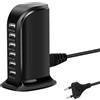 sccvee Stazione di ricarica USB, spina per caricabatterie a 6 porte caricatore da parete USB portatile da tavolo da 30W adatto per smartphone, tablet, alimentatori mobili, ecc.