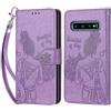 KENHONER Compatibile Cover con Samsung Galaxy S10 Plus,Premium Pelle PU Portafoglio Flip Libro Custodia Cover per Samsung S10 Plus [Protezione Completa] (Viola)