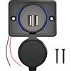 CJMUQHEHH Presa USB per auto, doppia presa per auto, caricabatterie USB 12V per camper, caricabatterie integrato 12V-24V in ABS per camper, moto, autobus e barche