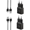 Ysevnotan 2-Pack Caricabatterie con Cavo Tipo C Compatibile per Samsung Galaxy Z Flip 3, S10, S10 Puls, S10 e, S9, S8 Plus, Note 8, 9 Carica Batterie, AFC Caricabatteria Ysevnotan Caricatore Originale - Nero