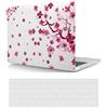 HLAAJJX Custodia Compatibile con Nuovo Macbook Air 13,6 pollici 2022 con Liquid display Retina e Touch ID A2681, Case Rigida Protettivo Plastica Copertina & Tastiera Cover, Fiore rosa