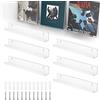 THATSRAD 6 Pz Scaffale per Dischi in Vinile, Espositore da Parete Acrilico Trasparente, Mensole per Esporre Libri, Cornici Foto, 30,8*4*4,5cm