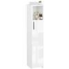 ComfortCove Mobiletto da Bagno Slim, Mobile Bagno Alto, Bianco Lucido