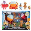 Jakks Pacific Dog Man Multipack Action Figure Supa Buddies & Baddies 6,35 cm, ufficiale Jakks Pacific, include Cat Kid, Petey, Lightning Dude e Commander Cupcake, personaggi articolati per collezionisti e bambini