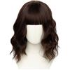 Luxiremi Parrucca di colore castano rosso, 30,5 cm, corte, lunghezza spalla, riccia, ondulata, Bob con frangia, parrucca sintetica per cosplay, per donne e carnevale