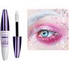 HISUNBEN Mascara viola impermeabile, 10 ml, resistente all'acqua, a lunga durata, volumizzante, per Natale, Halloween, feste, matrimoni (Tubo bianco - Bianco)