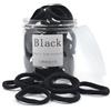 JIADEXIN 50 elastici per capelli senza cuciture, non distruttivi, morbidi, per coda di cavallo, in nylon, per ragazze e donne, uomini, diametro 5 cm (nero)