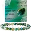 Bivei Agata muschiata - Crescita - signora braccialetto perline 6mm semiprezioso cristallo naturale elastico elastico cristallo accessori regalo di yoga Grande
