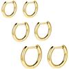AoedeJ G23 Titane Nero/Grigio Acciaio/Oro Creole 18G Piccole Huggie-Creole 8 mm/10 mm/12 mm Cartilagine per Orecchie Sensibili per Più Piercing Cartilagine-Creole Stack Gioielli, Titanio, Nessuna