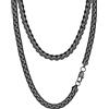 PROSTEEL Catena a Maglia Veneziana 8mm Nero Piatta 66cm Collana Uomo Acciaio Gioielli Uomo Regalo Festa del papà Collane Uomo