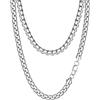 PROSTEEL Catena a Maglia Veneziana 8mm Argento Piatta 66cm Collana Uomo Acciaio Gioielli Uomo Regalo Festa del papà Collane Uomo