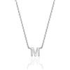 Aka Gioielli® - Collana con Lettera M in Argento Sterling 925, Ciondolo con Iniziale M