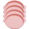 YILANJIN 4 Pezzi Stampo Silicone Rotondo per Torta a Strati 8 Inch, Antiaderente per Dolci, Torta Arcobaleno (Rosa)