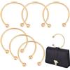 PH PandaHall 6pz Manici per Borsa in Metallo Dorato Manici per Borsa Semicircolari Telaio, 10cm Sostituzione Dei Manici Delle Borse con Perline per Realizzare Borse in Macramè All'Uncinetto