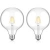 ledscom.de 2x lampadina LED E27, G125, bianco caldo (2700 K), 7,5 W, 838lm