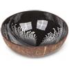 MIJOMA Ciotola esotica in noce di cocco | Interno laccato con colori vivaci | Robusta ed estetica | Perfetta per creazioni di bowl uniche | 13x13x6 cm (Nero)