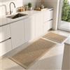 URMONA Set Tappeti Bagno 2 Pezzi Grandi, 50×121 cm + 43×61 cm, Tappetini Antiscivolo, Tappeto Doccia Stile Boho, Decorazione Bagno, Soggiorno e Camera (Marrone)