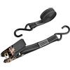 TRIWONDER Cinghie a cricchetto 1m, 2m, 3m, 5m, portata 800kg, larghezza 25 mm, cinghie a cricchetto per moto, kayak e camion, rimorchio (02 Nero - 1 pezzo, 1m)