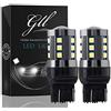 GLL 2pz 7443 LED T20 W21/5W Lampadine 3030 24SMD per Auto Stop Retromarcia | 840LM 6500K 12V 24V per luce freno, posizione posteriore e retromarcia auto Plug & Play