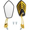 INFINAUTO Specchietti Laterali per Moto Bar End Montaggio in Lega di Alluminio Plastica Nero Oro Regolabile Forma Poligonale M8/M10