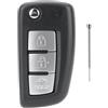 Generic Custodia per chiave auto a 3 pulsanti per Nissan Juke, X-Trail, Micra, Pulsar, Qashqai con strumenti di rimozione pin