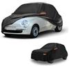 Partuto Copertura Auto Impermeabile Tutte le Stagioni Protezione Solare e Antipioggia Copertura Esterna Completa per Fiat 500 2007-2022 Film in Alluminio Nero con Strisce Riflettenti