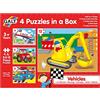 Galt Toys, 4 Puzzles in a Box - Vehicles, Jigsaw Puzzle for Kids, Ages 3 Years Plus