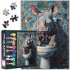 TISHIRON Puzzle per adulti 1000 pezzi, animali da bagno 1000 pezzi puzzle per adulti, opera d'arte bagno rinoceronte puzzle 1000 pezzi, giochi impegnativi puzzle finito dimensioni 50x70cm