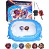 BGOVTAPO X Stadium Starter Kit - Arena con 6 Gyro Tops, 2 Lanciatori, Pista di Accelerazione & Tetto Protettivo. Regalo per Bambini da 6 anni