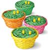 FESTICY Set 4 Cestini Pasquali con Pulcini e Erba Verde I Ø19 cm Pronti per la Caccia alle Uova I Cesti in Vimini per Decorazioni Pasqua e Regali Bambini I Regalo Pasqua 2026