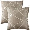 GIGIZAZA Copricuscini 65x65 cm Decorativi Ciniglia Federe Cuscini Quadrate per Cuscino per Divano Camera da Letto 2 Pezzi Marrone