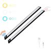 HOMPLEMENT - Luce Armadio LED con Sensore Ricaricabile, Barra LED Magnetica a 3 Tonalità, Intensità Regolabile Dimmerabile per Illuminazione per Interni, Ricarica USB, Lunghezza 40cm (Nero, 2 Pezzi)