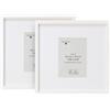 Framelane Set di 2 cornici in legno di quercia FSC con vetro acrilico antigraffio e passepartout, cornice 30 x 30 bianco per foto e decorazione da parete