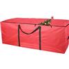 HIUOUIH Borsa per Albero di Natale 122 x 38 x 51 cm Sacco Porta Custodia per Alberi Fino a 210 cm Antipolvere Impermeabile Sacca in Tessuto Oxford 600D per Dell'Albero Natalizie Artificiale, Rosso