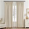 EMEMA Tenda in velluto con nastro arricciato Beige, set di 2 tende in velluto per soggiorno e camera da letto, tende oscuranti e termiche, H225xL140 cm