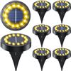 GIACOMO 14LED Luci Solari per Giardino, Nuovo stile 2024 Lampade Solare Esterno Incasso Faretti a Terra Luce Sepolta Solare Impermeabile per Prato Vialetto Scala Paesaggio (8, Bianco caldo)
