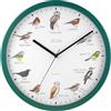 ZEON Birdsong CE4558 - Orologio analogico da parete, con annunci di canto degli uccelli, 29,5 cm, colore: verde