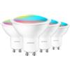 ANWIO Lampadina Alexa, Lampadina Smartx, 5W Equivalenti a 35W, 350LM,Lampada Smart Wifi GU10 con Telecomando Compatibile con Alexa, Echo and Google Assistant, RGB Intelligente Dimmerabile,4 Pcs