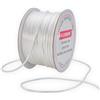 KLTRIBBON Cordoncino di raso bianco da 2 mm, 50 metri, per nodi cinesi, coda di topo, per bracciali, collane, gioielli, macramè
