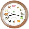 KOOKOO KidsWorld Legna, Orologio da Parete Genuino, Suoni Naturali, 12 Animali della Fattoria